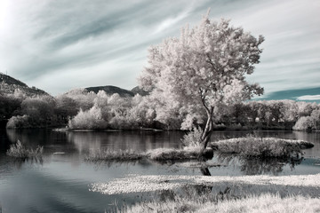 infrared river landscape
