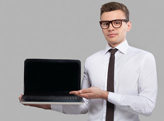 Man with laptop.
