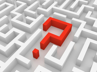 Labyrinth with interrogation mark