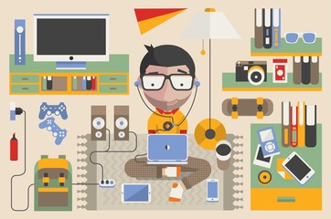 vector character and technology elements