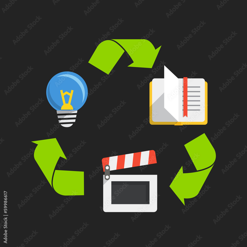 Aufkleber abstract media cycle scheme