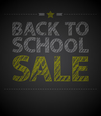 Fototapeta premium Back to school poster with text on chalkboard