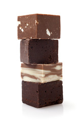 Stack of chocolate pieces