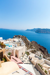 View of Fira town - Santorini island,Crete,Greece.