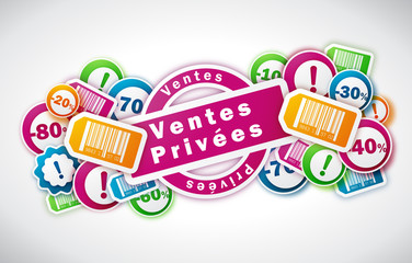 Ventes Priv&eacute;es - Illustration vectorielle