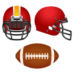 Red football helmet set
