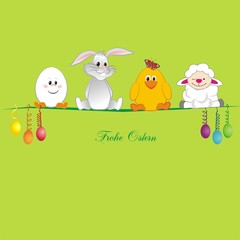 Osterhase mit seinen Freunden