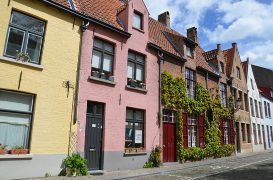 Façades de maisons colorées, Bruges, Belgique