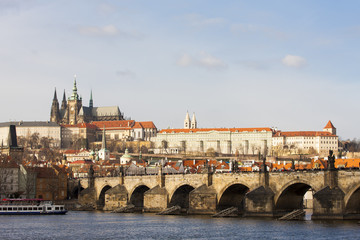 Fototapeta premium Hradcany with Charles bridge, Prague, Czech Republic