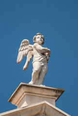 Angel on top of the Lady of Health Church in Zadar, Croatia