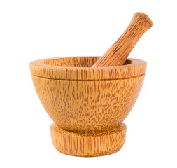 a Mortar  and pestle isolated on a white background