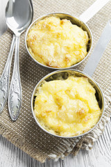 Mushroom julienne in a cocotte