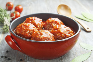 Meatballs with rice