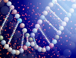 abstract vector illustration of a helical DNA