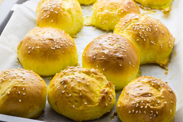 Homemade bread with sesame