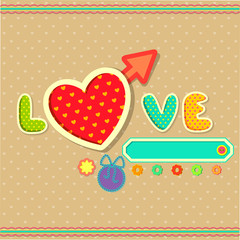 vector illustration of scrapbook design love background