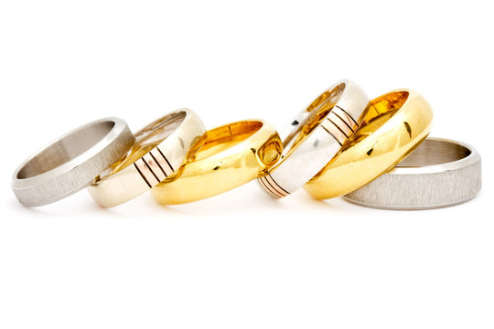 Golden and silver rings