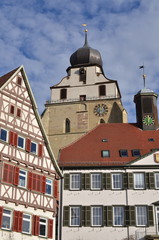 Fototapeta premium Herrenberg Fachwerkhäuser und Kirche