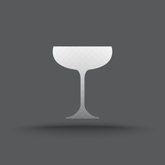 Vector of transparent wine glass icon on isolated background
