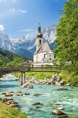 Fototapeta na wymiar St. Sebastian Parish Church, Ramsau, Bavaria