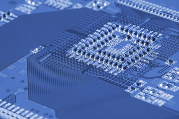 Closeup of electronic circuit board