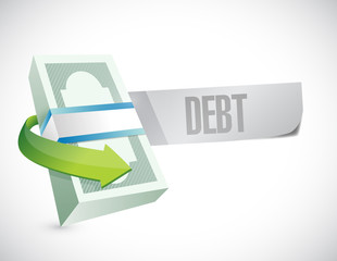 money and debt message illustration design