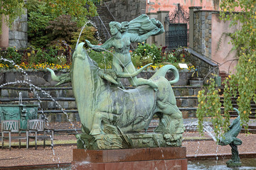 Europe and the Bull Fountain in Millesgarden sculpture garden