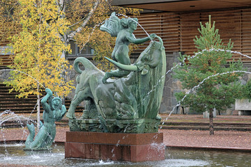 Europe and the Bull Fountain in Millesgarden sculpture garden