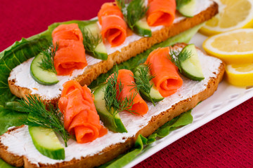 Salmon sandwiches