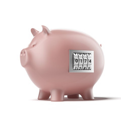 Obraz premium Piggy bank with combination lock