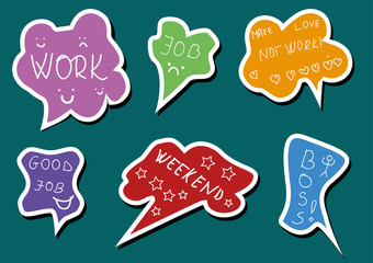 Corporate text speech bubbles