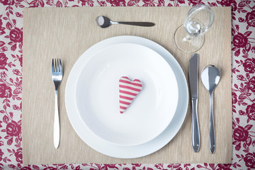 Valentine dinner concept - heart on a plate