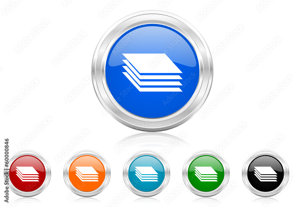 Poster layers icon vector set