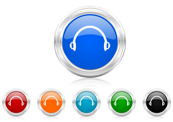 headphones icon vector set