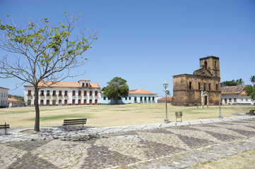 Matriz Plaza and Sao Matias Church in Alcantara Brazil