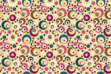 Fragment of seamless pattern with circles for vintage background