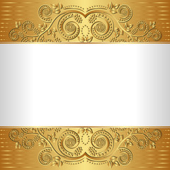 white background with gold ornaments