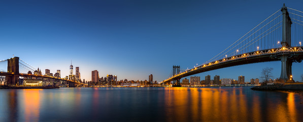 Downtown New York City skyline panorama with the 