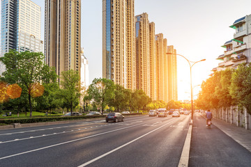 empty street in modern city