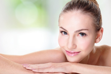 Fototapeta premium portrait of young woman face
