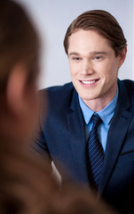 Young business executives in a meeting