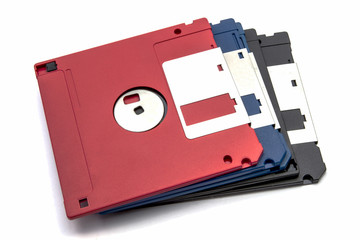 floppy data computer disks isolated on white