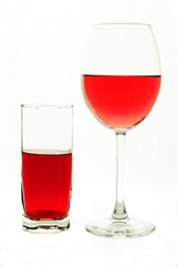 wineglass and glass