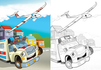 Cartoon vehicle - illustration for the children