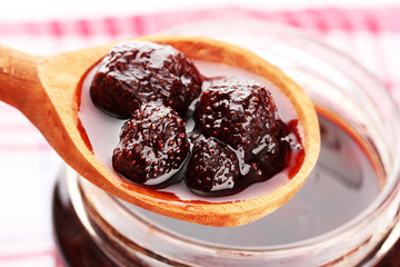 tasty berry jam, close up