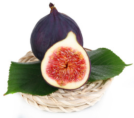 Ripe figs isolated on white