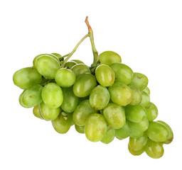 Ripe green grapes isolated on white