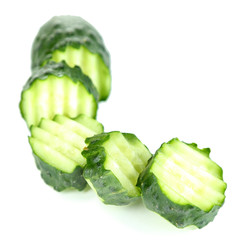 Sliced cucumber, isolated on white © Africa Studio