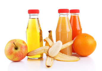 Jars  of various baby food, isolated on white