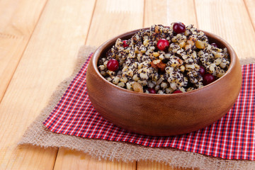 Plate with kutia -  traditional Christmas sweet meal in